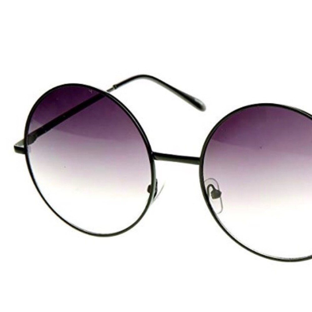 new ☻ Oversize Round Metal Sunnies ☻ Lavender Lens - Picture 2 of 8